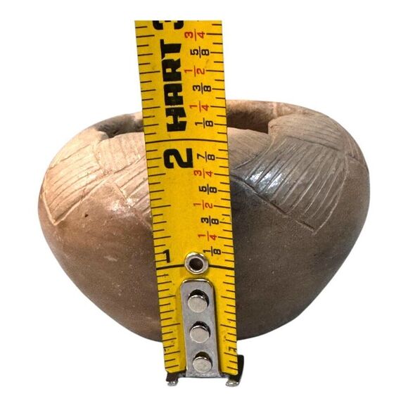 Native American Pottery Vase Chihuly ? Signed Seed Pot Carved Geometric Patterns - Picture 6 of 6